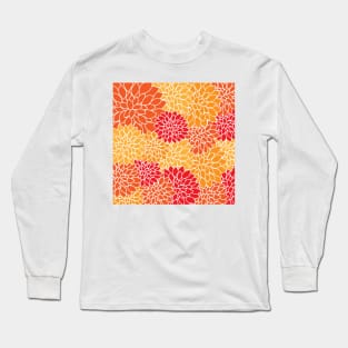 Red flowers pattern Long Sleeve T-Shirt